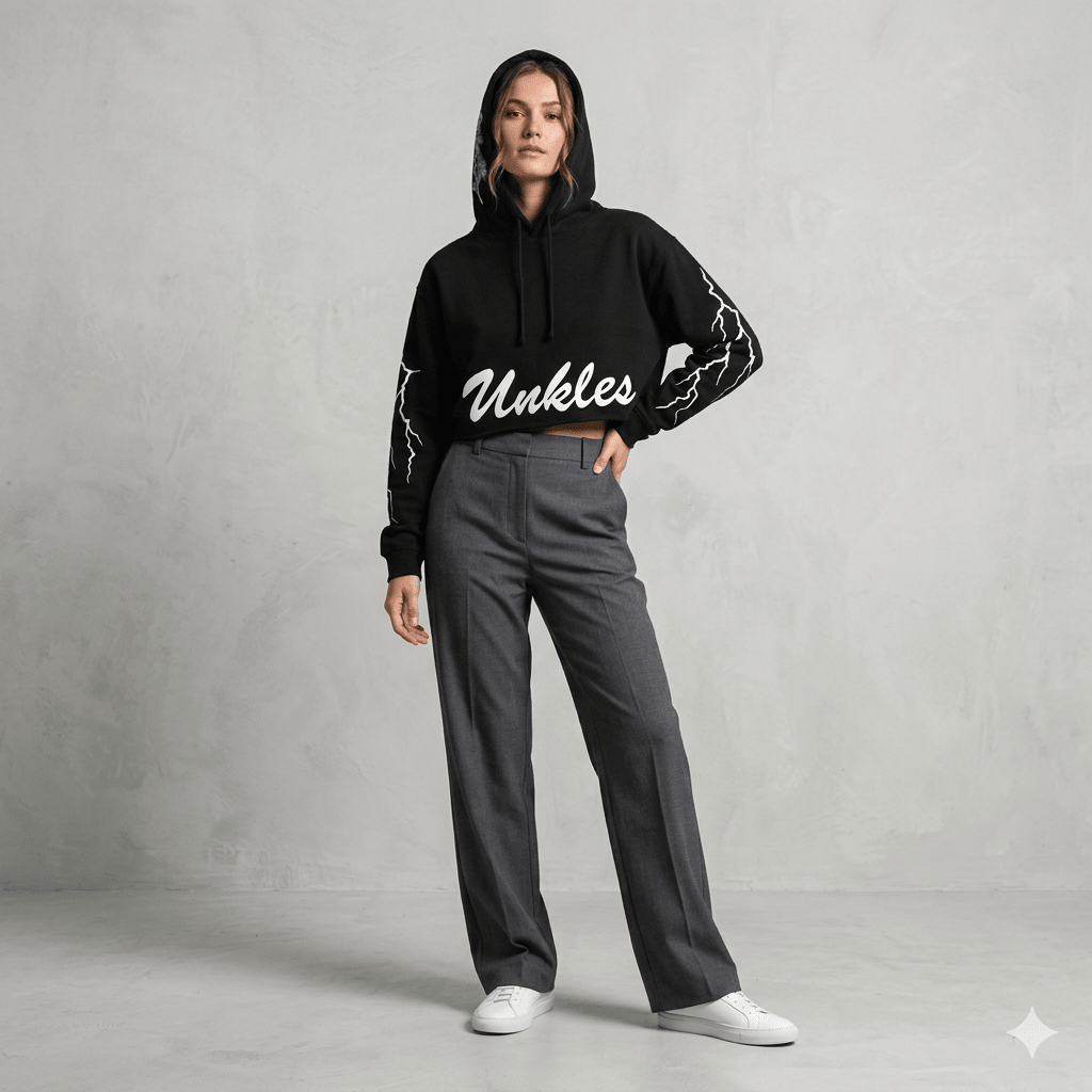 Unkles Cropped lighting Hoodie